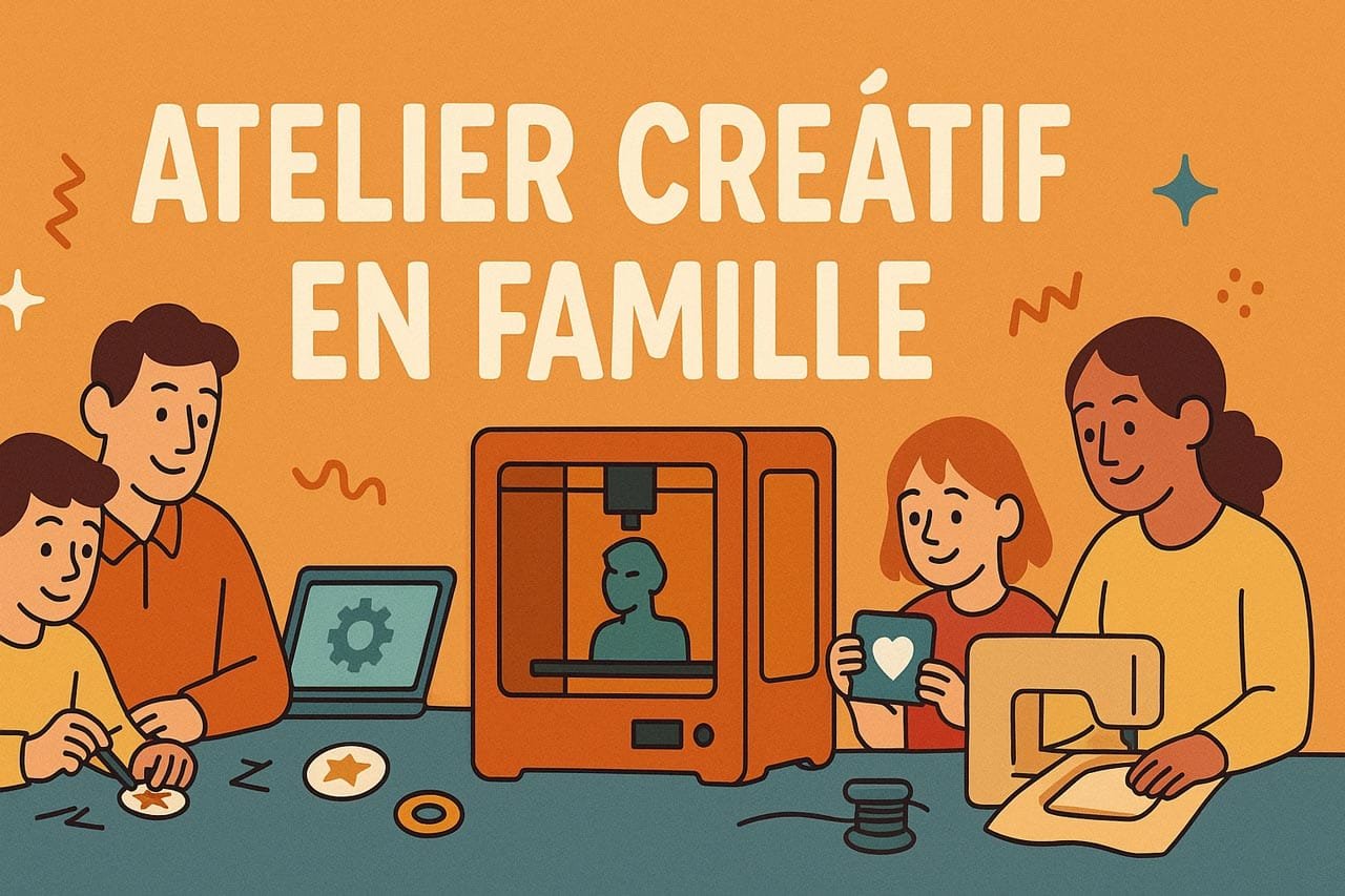 Une famille dans un fablab