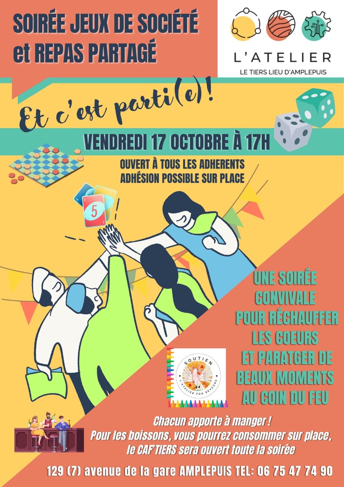 Soiree repas jeux partage